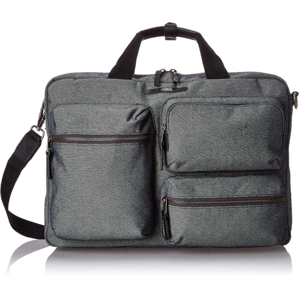 Tumi Dalston Tyssen Double Zip Briefcase Messenger - Grey